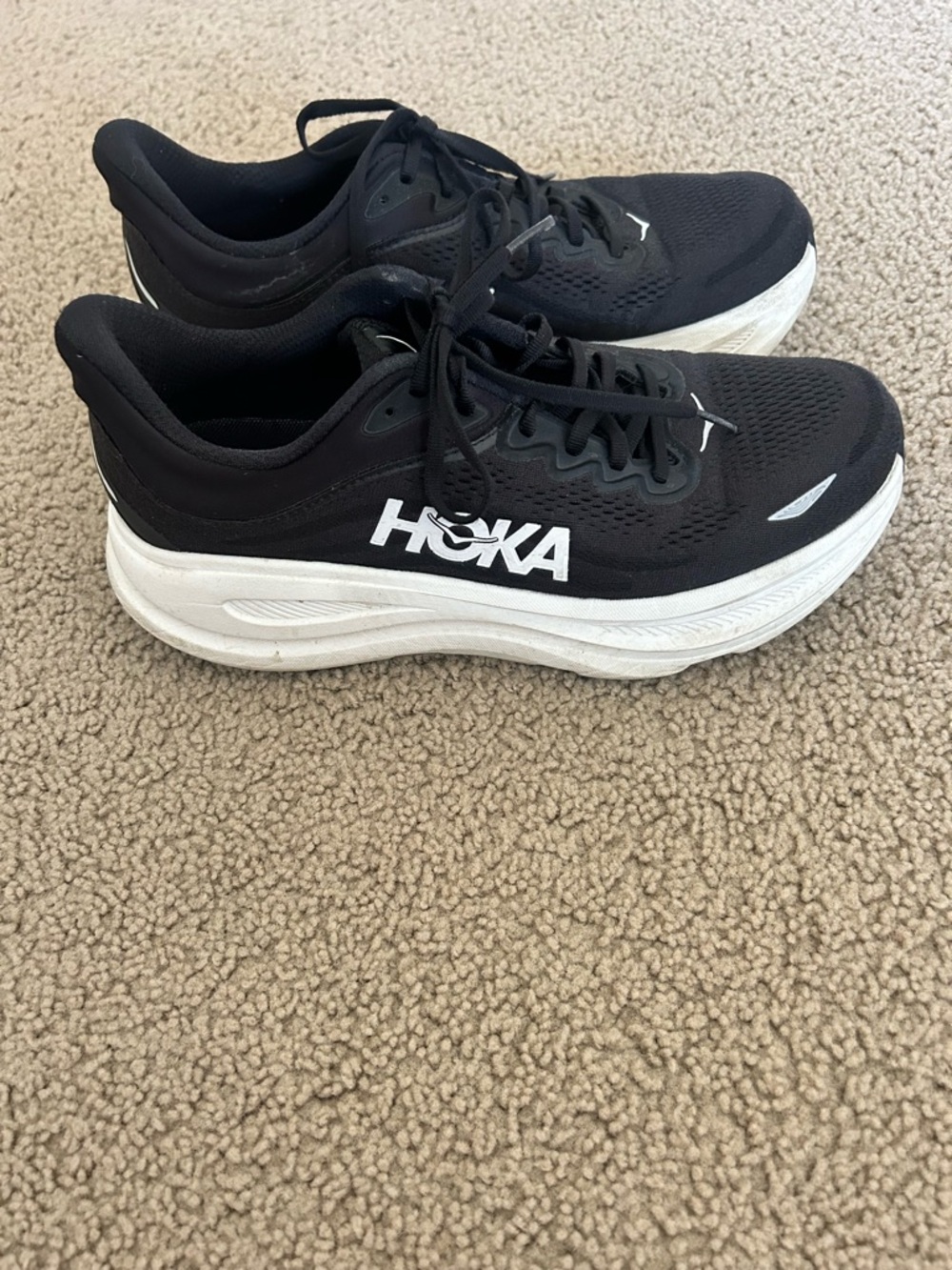 Hoka Women's Black and White Athletic Running Shoes